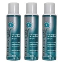 Kit 3 Shampoo Sem Água Dry Clean Tira Oleosidade ASPA 150ml Kit 3 Shampoo Sem Água Dry Clean Tira Oleosidade ASPA 150ml