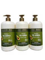 Kit 3 Shampoo Tratamento restaurador Pós Quimica 1 L Bio Extratus - BIOEXTRATUS