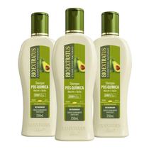 Kit 3 Shampoo Tratamento restaurador Pós Quimica 250 ml Bio Extratus