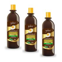 Kit 3 Shampoo Vegano Camomila 500ml Yabae