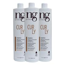 Kit 3 Shampoo Vegano Para Cachos Curly Ng De France 1000ml