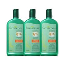 Kit 3 Shampoos 320ml Jaborandi Óleo de Argan Farmaervas