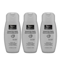 Kit 3 Shampoos Cinza Desamarelador Cabelos Brancos e Grisalhos Nupill 120ml
