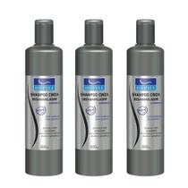 Kit 3 Shampoos Cinza Desamarelador Cabelos Brancos Louros ou Grisalhos Nupill 300ml