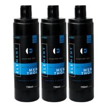 Kit 3 Shaving Gel De Barbear Menthol Shave 750ml Element