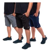 Kit 3 Short Bermuda Masculina Plus Size Tactel Com Elastano 118