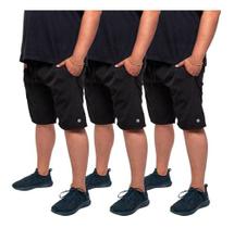 Kit 3 Short Bermuda Masculina Plus Size Tactel Com Elastano 118