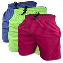 Kit 3 Short de Elastano Dry fit Bermuda de Praia Piscina e Academia