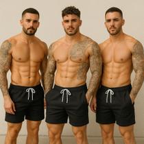 Kit 3 Short de Linho Masculino Mauricinho Premium Bermuda Casual Slim Envio Imediato