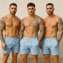 Kit 3 Short de Linho Masculino Mauricinho Premium Bermuda