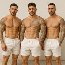 Kit 3 Short de Linho Masculino Mauricinho Premium Bermuda Kit 3 Short de Linho Masculino Mauricinho Premium Bermuda