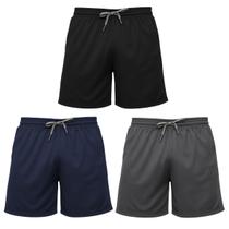 Kit 3 Short Dry Fit de Corrida Masculino Bermudas Futebol Academia