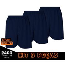 Kit 3 short esportivo dry fit masculino para futebol, academia e banho