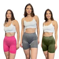 Kit 3 Short Feminino Levanta Bumbum Legging de Treino Academia Fitness