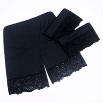 Kit 3 Short Feminino Segunda Pele Com Renda Bermuda Intima