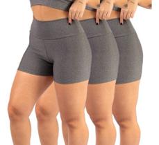 Kit 3 Short Fitness Feminino Curto Cintura Alta Reforçado