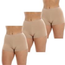 Kit 3 Short Íntimo Curto Anágua Segunda Pele Adulta Feminina