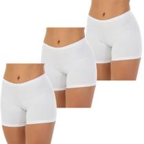 Kit 3 Short Íntimo Curto Anágua Segunda Pele Adulta Feminina