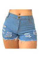 Kit 3 Short. Jeans Com Lycra, Desfiado Destroyed .Cintura alta.