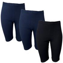 Kit 3 Short Legging Infantil Feminino Bermuda Ciclista Flexivel Confortável