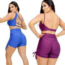 Kit 3 Short Levanta Bumbum Com Regulagem Lateral Bermuda