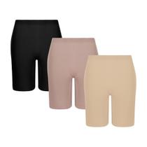 Kit 3 Short Loba Modelador Plus Size Feminino Sem Costura Com Fundilho Básico Liso Original Kit 3 Short Loba Modelador Plus Size Feminino Sem Costura Com Fundilho Básico Liso Original