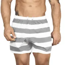 Kit 3 Short Masculino Bermuda Mauricinho Calção Moda Praia Treino Academia Lista Cinza Preto