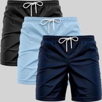 Kit 3 Short Masculino Linho Bermuda Versátil Básico Casual Calção Treino Academia