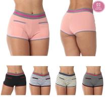 Kit 3 short maui algodão fio penteado lingerie