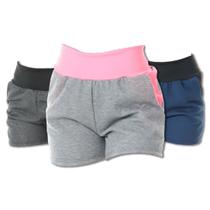 Kit 3 short moletom algodão peluciado sonic