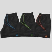 Kit 3 Short Praia Masculino Lisa Mauricinho Coroa Kit 3 Short Praia Masculino Lisa Mauricinho Coroa
