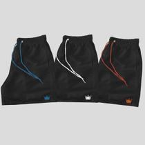 Kit 3 Short Praia Masculino Lisa Mauricinho Coroa Kit 3 Short Praia Masculino Lisa Mauricinho Coroa