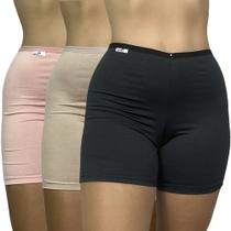 Kit 3 Short Segunda Pele Calça Perna Anágua Feminino Adulto AN001