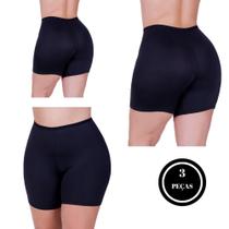 Kit 3 Short Segunda Pele Modelador - c1 KIT 3 ANÁGUA BEGE