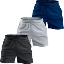 Kit 3 short Tactel elastano mauricinho academia treino verão