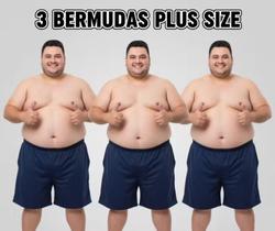 Kit 3 Short tactel plus size masc Kit 3 Short tactel plus size masc