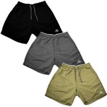 Kit 3 Shorts Básico Masculino Verão Corrida Moda Piscina