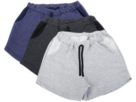 Kit 3 Shorts Básicos Dia a Dia Feminino Kit 3 Shorts Básicos Dia a Dia Feminino