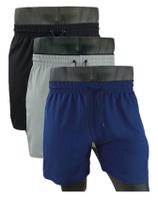 KIT 3 Shorts/Bermudas masculino tactel com elastano moda praia academia futbal secagen rapido