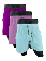 KIT 3 Shorts/Bermudas masculino tactel com elastano moda praia academia futbal secagen rapido