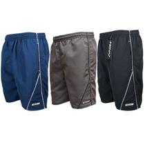 Kit 3 Shorts Bermudas Tactel Leve Macio Elástico Cordão Barbante 3 Bolsos Viés Listras Academia