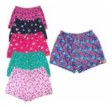Kit 3 Shorts Cotton Estampado Bermuda Juvenil Menina Verão