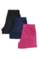 KIT 3 Shorts de Moletinho Juvenis Femininos