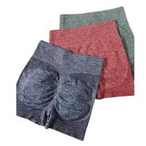 Kit 3 Shorts Empina Levanta Bumbum Fitness Cintura Alta