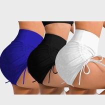 Kit 3 Shorts Feminino Academia Bermuda Corrida Fitness Yoga