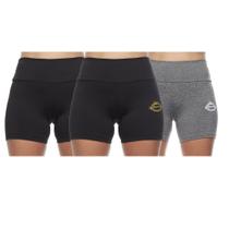 Kit 3 shorts feminino curto meia coxa cos alto basica lisa uniforme praia academia adulto - Impherial Shop