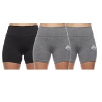 Kit 3 shorts feminino curto meia coxa cos alto basica lisa uniforme praia academia adulto - Impherial Shop