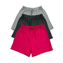 Kit 3 Shorts Feminino Infantil Juvenil