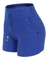 Kit 3 Shorts Feminino Moletinho Básico Com Bolsos Amarração