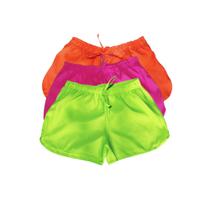 Kit 3 Shorts Feminino Tactel Plus Size Liso Praia Piscina e Verão